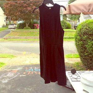 Black mini dress with open back